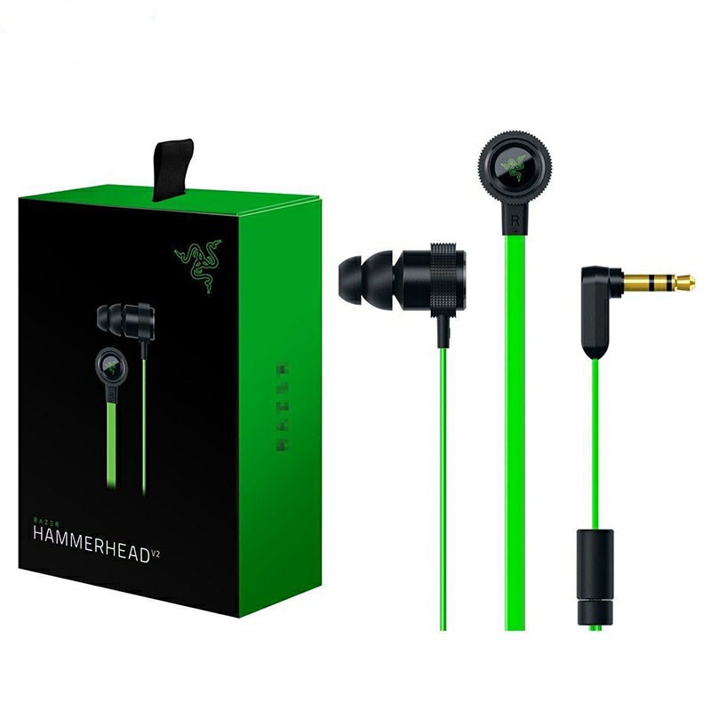 (1 ano de garantia) Fone de ouvido com isolamento de ruído Razer Hammerhead Pro V2 Duplo Microfone HD 6D Diafragma Surround Game