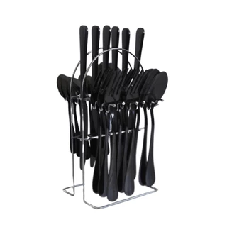 Kit Talheres Inox 25 Peças Inglaterra e Suporte Faqueiro presente