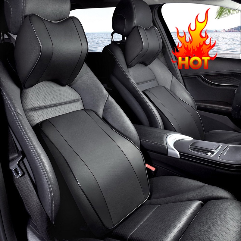 Produtos de couro Almofada De Espuma De Memória Pescoço Para Carro Respirável Cintura Portátil Anti-Estática Apoio De Cabeça De Viagem Inferior Costas Lombar