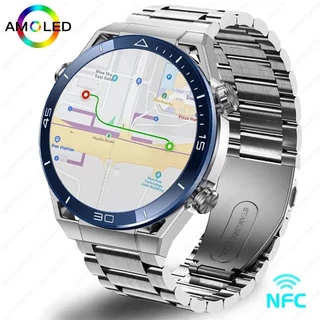 Huawei Xiaomi NFC NFC Smart Watch Men Rastreador GPS AMOLED 454 * 454 Tela HD Ritmo cardíaco ECG + PPG Chamada Bluetooth Smart Watch