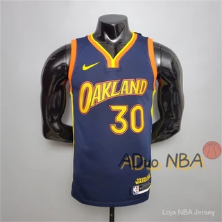 Hot pressed Camiseta Golden State Warriors #30 Stephen Curry nba jersey Azul Escuro De Basquete