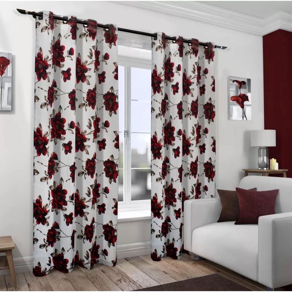 Cortina Rustica Decoração Elegante Casa Nova Quarto e Sala Estampada 3,0m x 2,70m