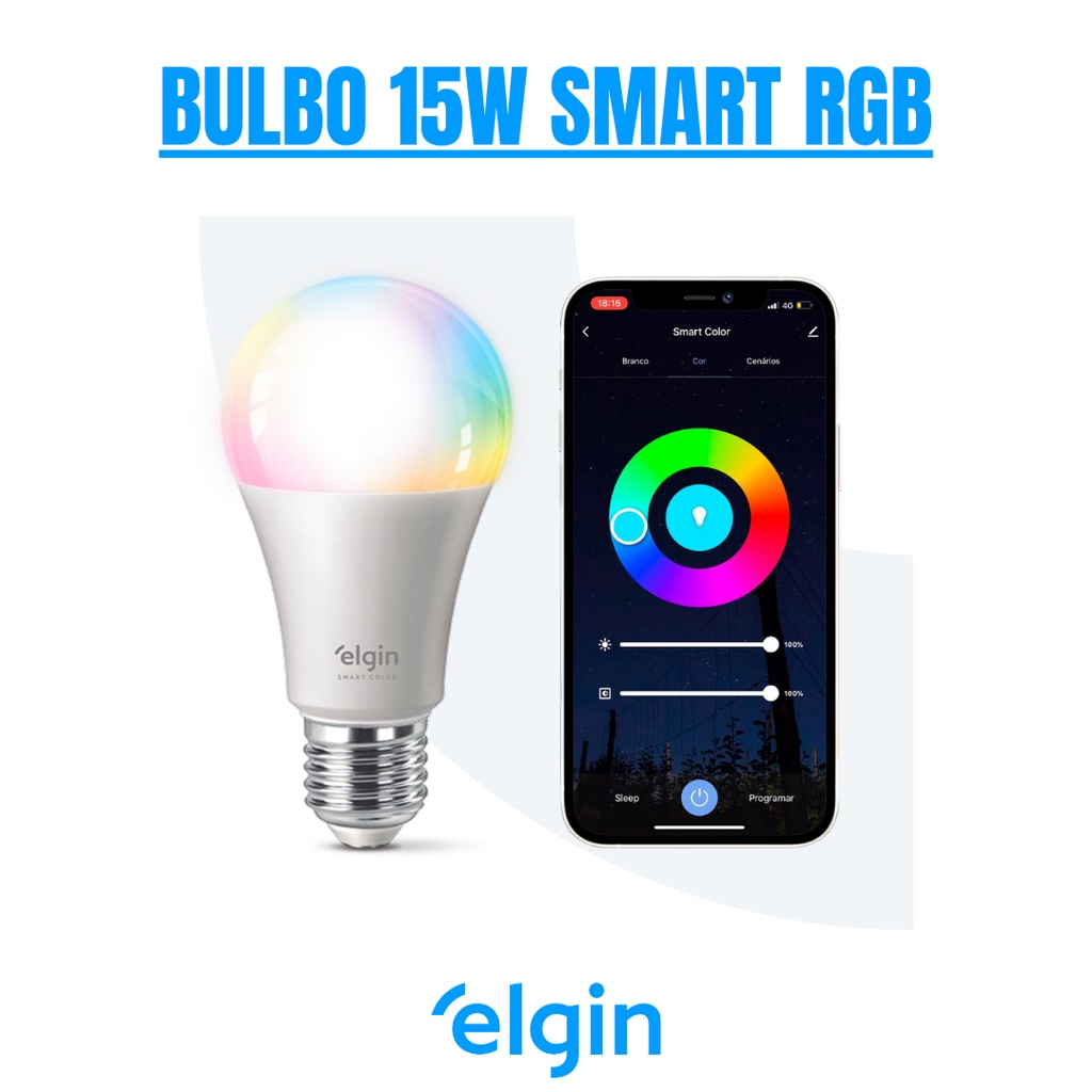 Lâmpada Smart Bulbo Led Wi-fi Inteligente Rgb C/ Ritmo Dubai Cor Da Luz Rgb