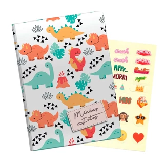 Álbum de 500 Fotos 10x15 Dinossauros Coloridos + ADESIVO em Oferta na Shopee