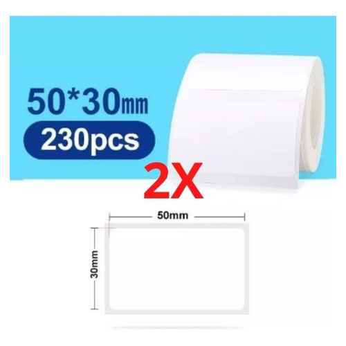 2 Etiqueta 50x30 Niimbot B21 B1 230 Etiquetas P/ Rolo