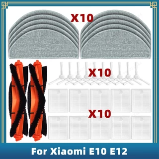 Para O Robô Xiaomi Vácuo E10 E12 Peças De Reposição Acessórios Escova Lateral Pano De Esfregão Com Filtro Hepa