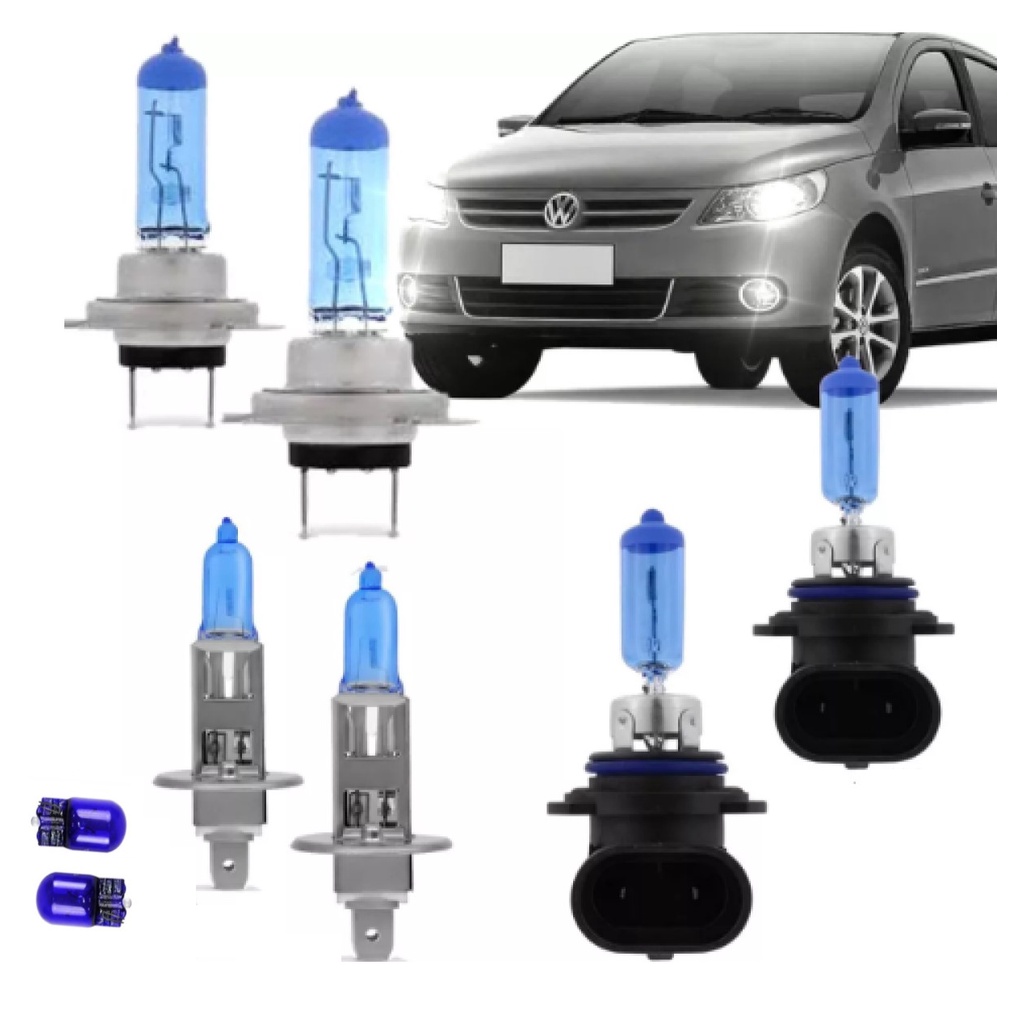 Kit Lampada Super Branca Vw Gol G5 Farol Alto Baixo E Milha | Shopee Brasil