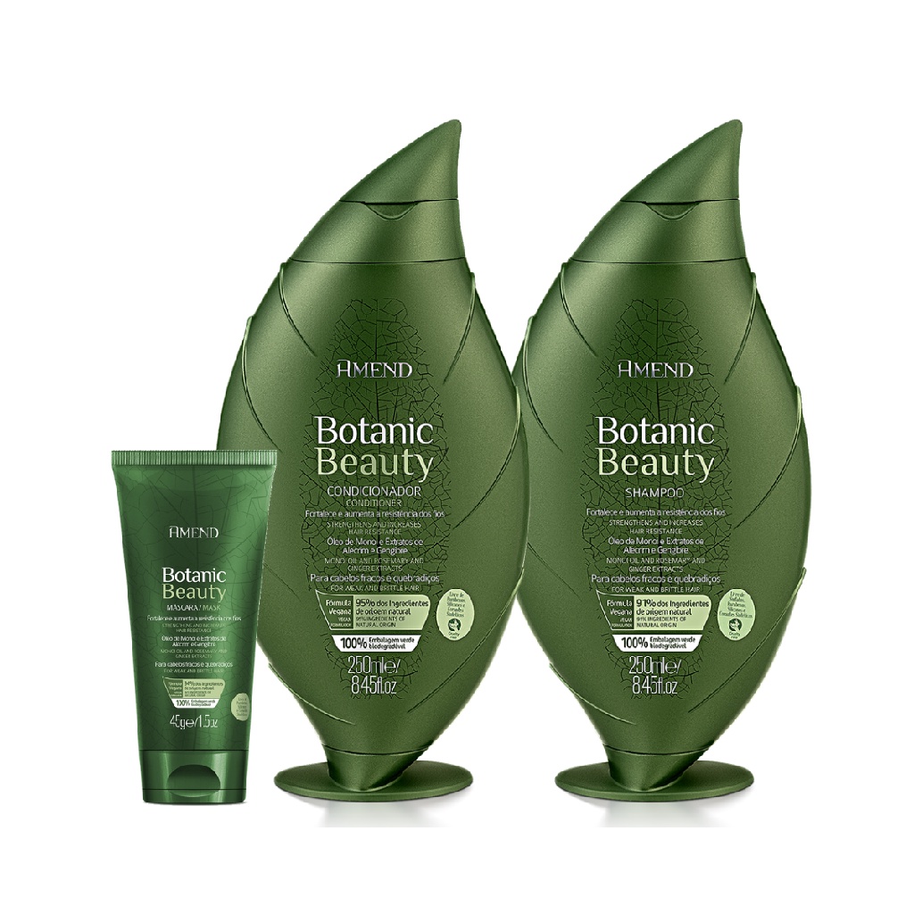 Kit Shampoo Condicionador Mini Bisnaga Botanic Beauty Amend | Shopee Brasil