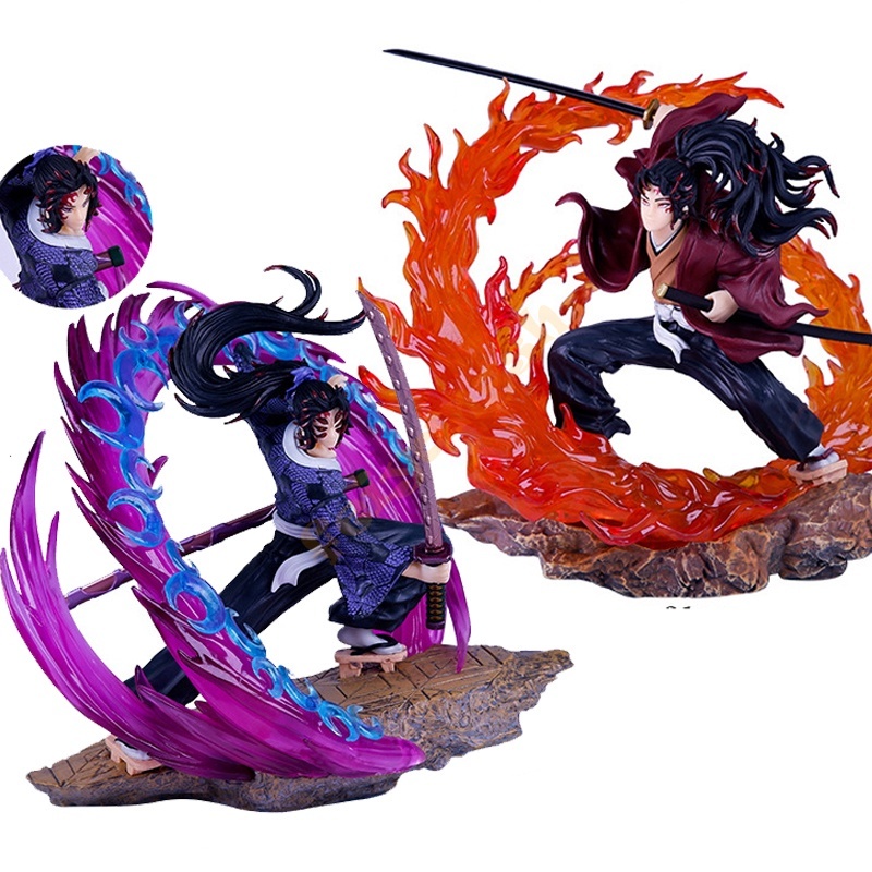 Novo Caçador De Demônios Anime GK Tsugikuni Yoriichi Kokushibo Ação Luminosa Figura Modelo Doll Guft