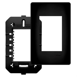 Placa 4x2 3 modulos com suporte/preta