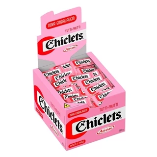 Goma de Mascar Trident  Chiclets Tutti Frutti 2,8g Display com 100 Unidades em Oferta na Shopee