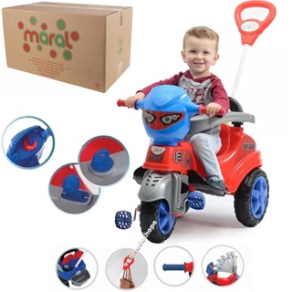Triciclo Infantil Motoca Andador Empurrador Criança Maral