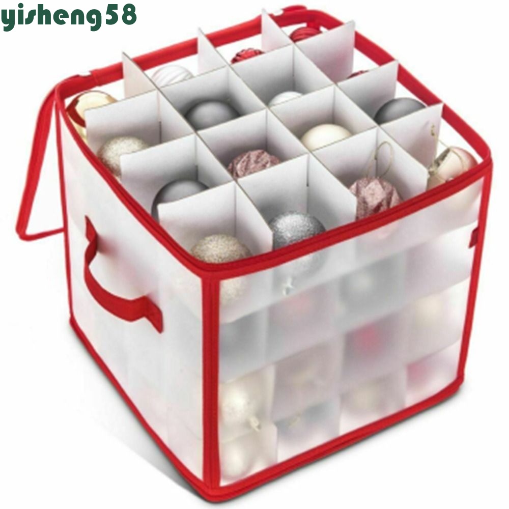 YISHENG Organizador De Bolas De Natal Transparente 64 Grades Resistente Ao Desgaste Com Tampa Brinquedos De Grande Capacidade