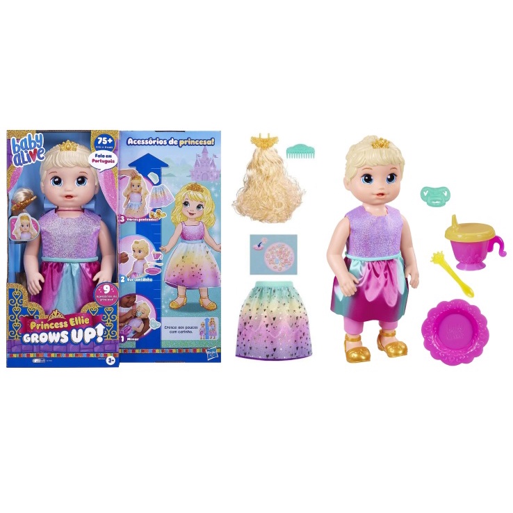 Baby Alive Grows Up Princesa Ellie Cresce de Verdade, +75 sons e