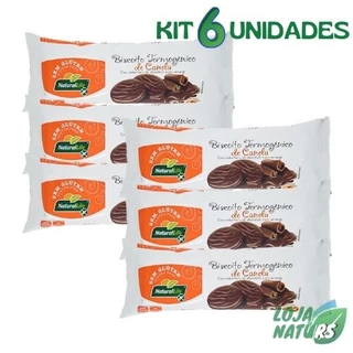 KIT 6 Unid. Biscoito Termogênico de Canela com Chocolate Meio Amargo Sem Glúten 140g - Natural Life