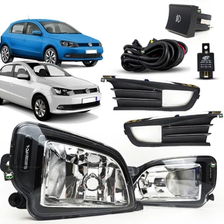 Kit Farol Auxiliar de Milha Friso Cromado Gol Voyage 2012 2013 2014 2015