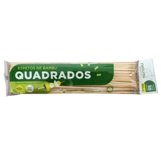 Espeto de Bambu Quadrado 30cm c/50 unidades Natural Produtos.
