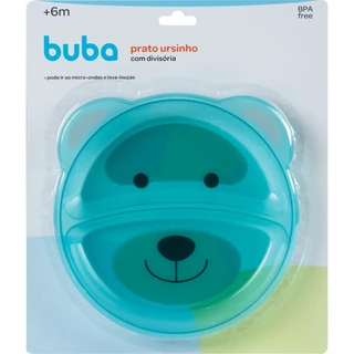 Prato Infantil Urso Com Divisória Refeição Bebê 5811 - Buba