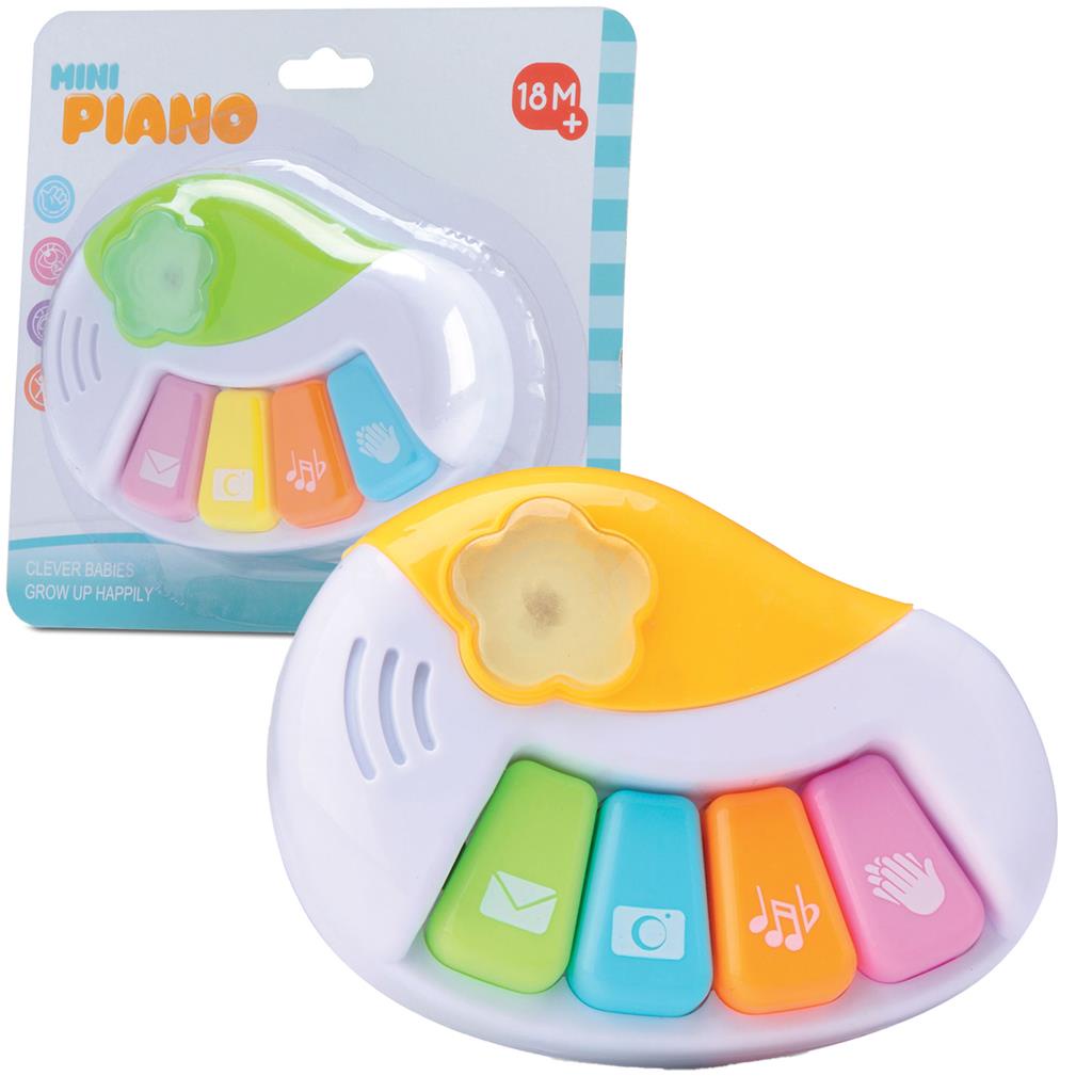 Piano Musical Infantil Educativo C/ Som E Luz Baby Einstein Cor Azul E  Branco 1.5v