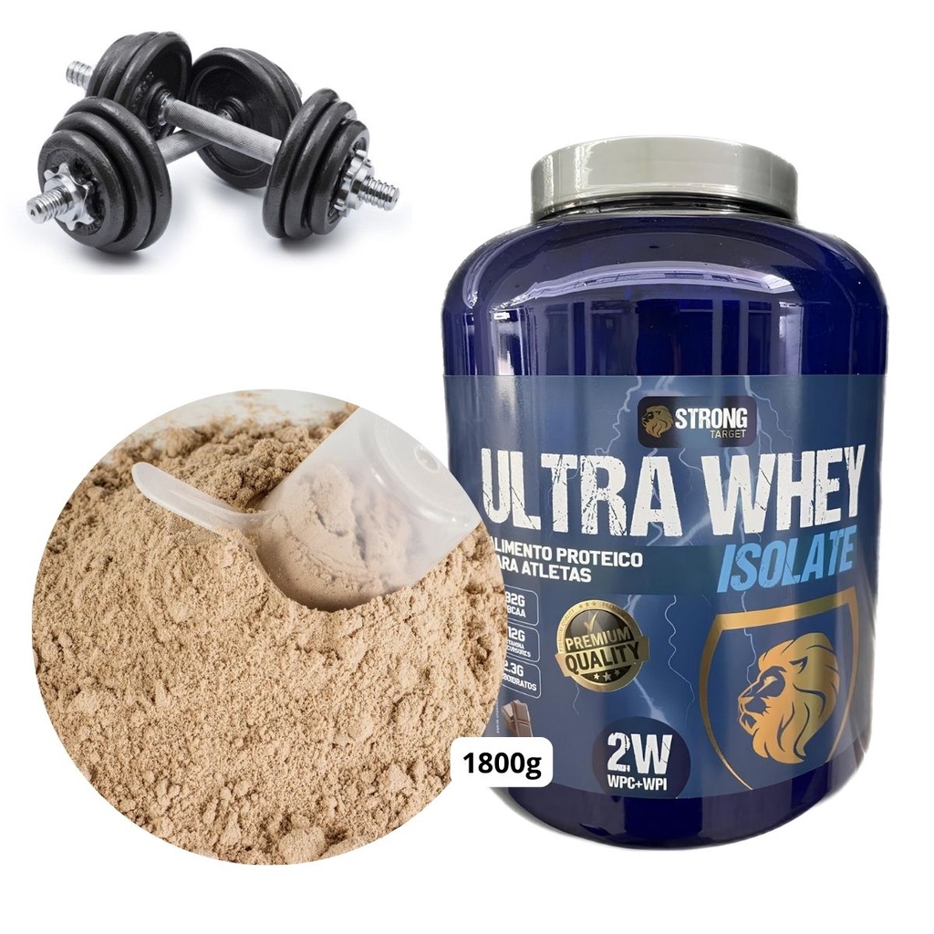 Whey Protein Concentrada Isolada Ultra Massa Muscular Baunilha 2W Strong Target 1800g