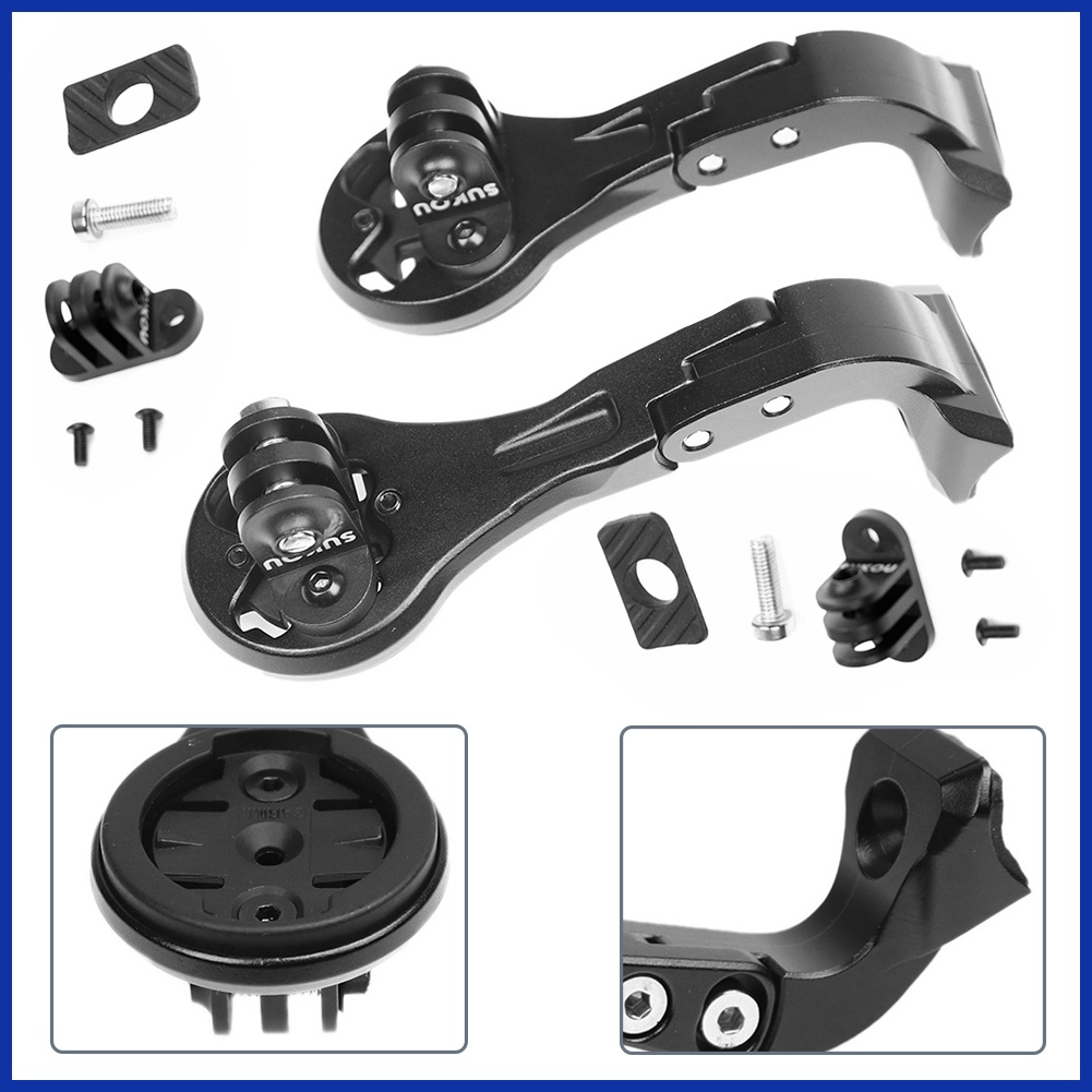 XBERSTAR Support d'Ordinateur pour Vélo, Extension de Potence pour Garmin/Bryton/Wahoo/Cateye (pour Garmin