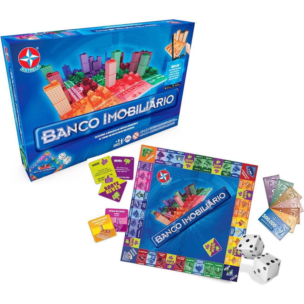 Jogo De Tabuleiro Banco Imobiliário Mesa Brinquedo Educativo F114