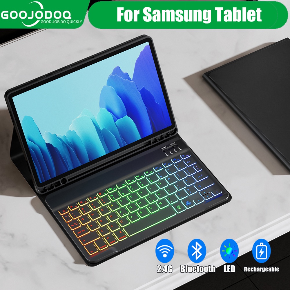 Goojodoq for Samsung Tablet Case Tab A7 Lite A8 S7 S8 S6 Galaxy Tab with Keyboard Pen Slot Protector