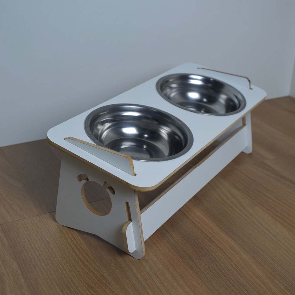 Comedouro Cachorro Elevado Duplo Pet Tigela Ração Inox Saudável