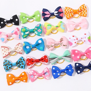 10PCS Pequena Impressão Bowknot Princesa Headwear Meninas Cabelo De Bebê Acessórios Kids Bandas De Elásticas Cabelos Recém-Nascidos Cordas Presente