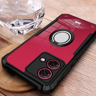 Capa Traseira Em Acrílico Transparente TPU Soft Edges Para Moto Motorola G84 5G Anel Porta-Ímã À Prova De Choque Coque MotoG84 G 84 54 G54 5G