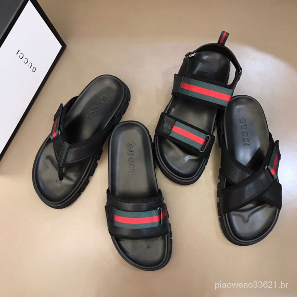 GUCCI moda sandálias chinelos cruz chinelos marca moda moda praia sapatos verão chinelos