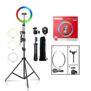 Ring Light Luz Rgb Colorida 26cm 10 Polegadas + Tripé