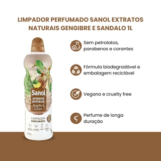 Limpador Perfumado Extratos Naturais Varios Aromas Sanol 1L