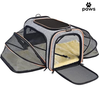 Bolsa de Transporte Expansível Para Pets Cinza E Laranja