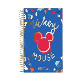 Caderno Espiral Mickey Arts Azul 10 Matérias 160 Folhas