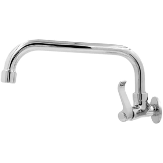 Torneira de Metal Inox de Parede 1/2" Bica Móvel Reta Baixa Corpo e Tubo 3/4 para Cozinha 5069C