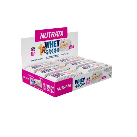 Barra Whey Grego Bolo de Festa 12un x 40g – Nutrata