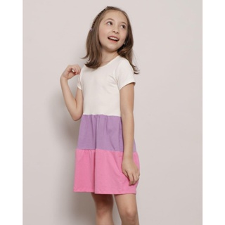 Vestido Infantil Três Marias Manga Curta Off White