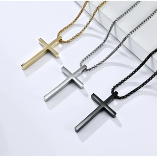 Colar Com Cruz Aço Inoxidavel Colar Masculino Corrente Pingente De Cruz