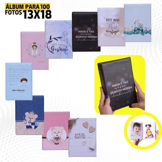Álbum Fotográfico 100 Fotos 13x18 Bebê Adulto Viagens Infantil Família em Oferta na Shopee