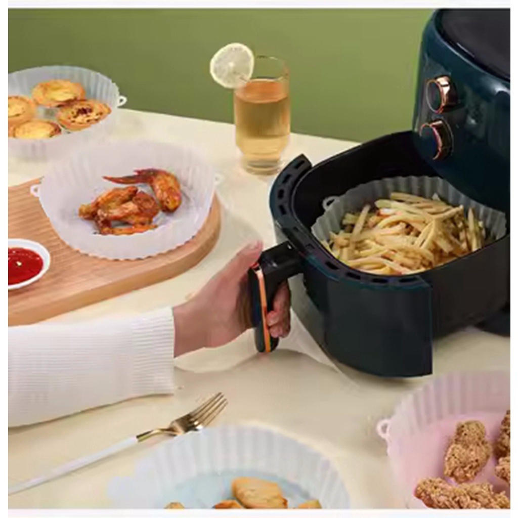 kit 25/50/100 Forma Air Fryer Descartável Antiaderente Forro De