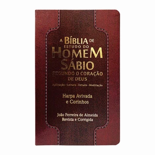Bíblia De Estudo do Homem Sábio | Harpa e Corinhos | Bordô e Marrom