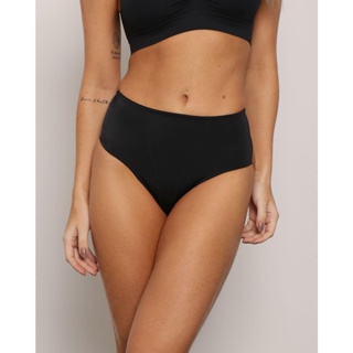 Calcinha Feminina Modeladora Alta Cavada Cetinete Preta