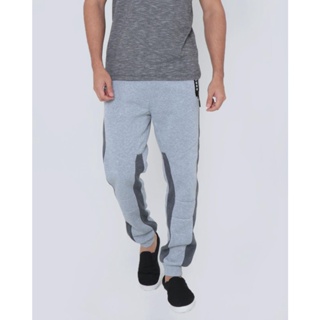 Calça Moletom Masculina Jogger Recortes Cinza Claro