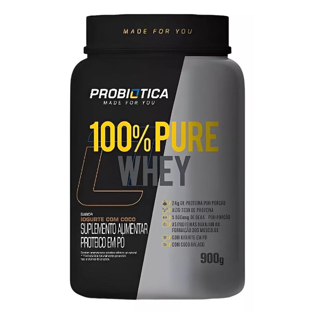 Whey Protein 100% Puro Iogurte De Coco 900g – Probiótica