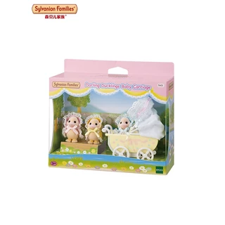 Novo Sylvania _ N Familie S Duck Baby Triplets Stroller Set Play House Doll Girl Presentes De Aniversário Para Crianças 5601 (J)