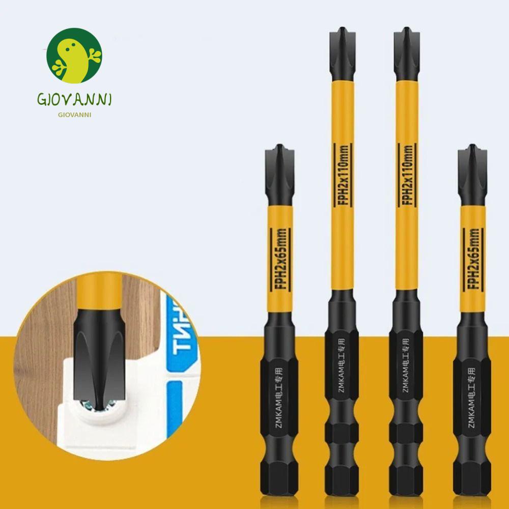 GIOVANNI 5pcs Chave De Fenda Cruzada Com Ranhura Bit , Cabeça De Lote Elétrica Antiderrapante , Profissional De Alta Dureza À Prova D'água PH2 Bits De Ferramenta De Alimentação