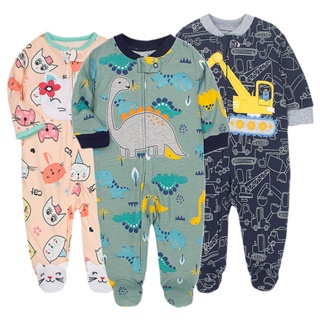 Macacão Carter Jumpsuit Baby Manga Longa Zipper Algodão Recém-Nascido Roupa De Sono Sleepsuit 0-12M em Oferta na Shopee