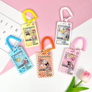 Porta-Cartões Em Acrílico Transparente Com Chaveiro Lanyard Cute Keychain De Estudante Identificação Crachá Nome