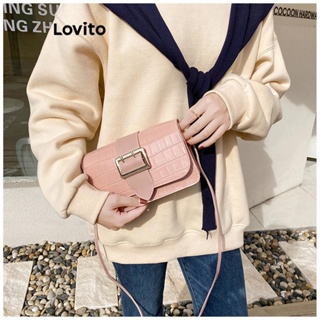 Lovito Bolsa De Ombro Pequena Casual De Metal De Crocodilo Para Mulheres LFA11297